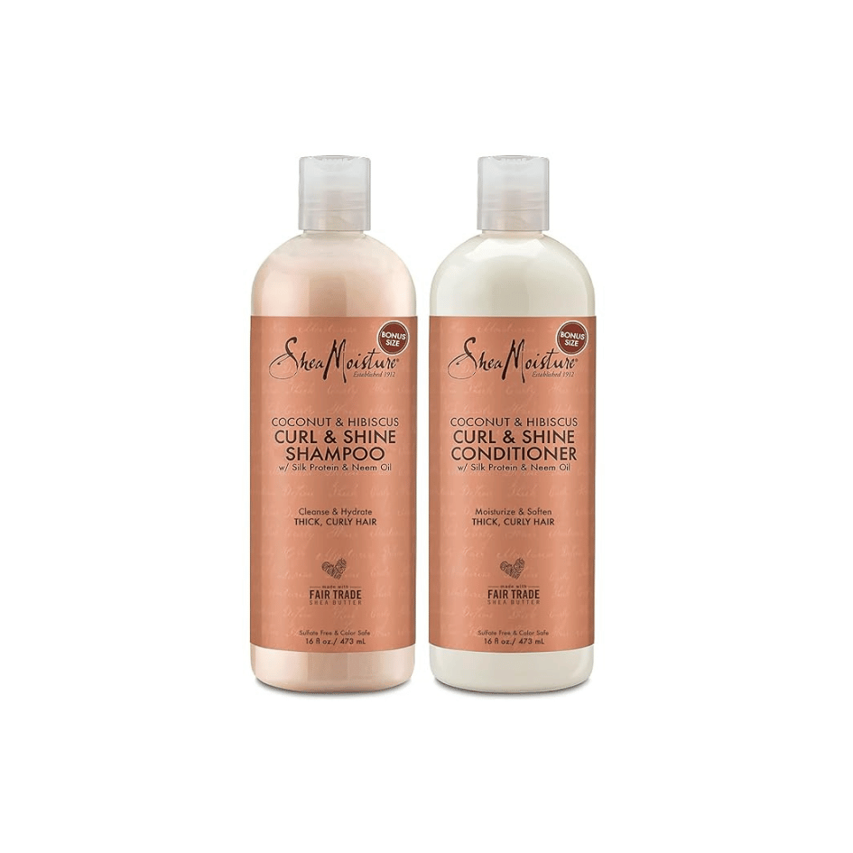 Kit Champú y Acondicionador para rizos y brillo con coco e hibisco Shea