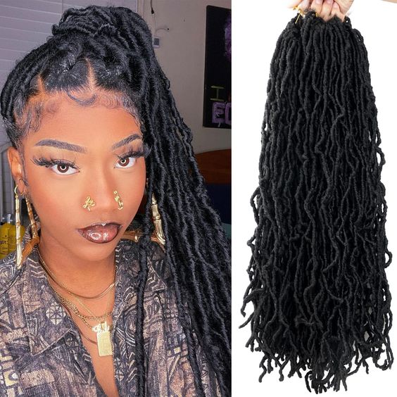 7 Paquetes De Soft Locs 20 Pulgadas Negro 1B - Dulce Afro